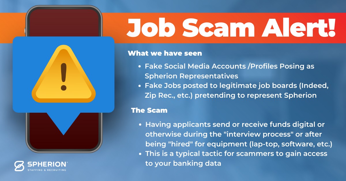 WARNING- KEEP AN EYE OUT FOR JOB SCAMS